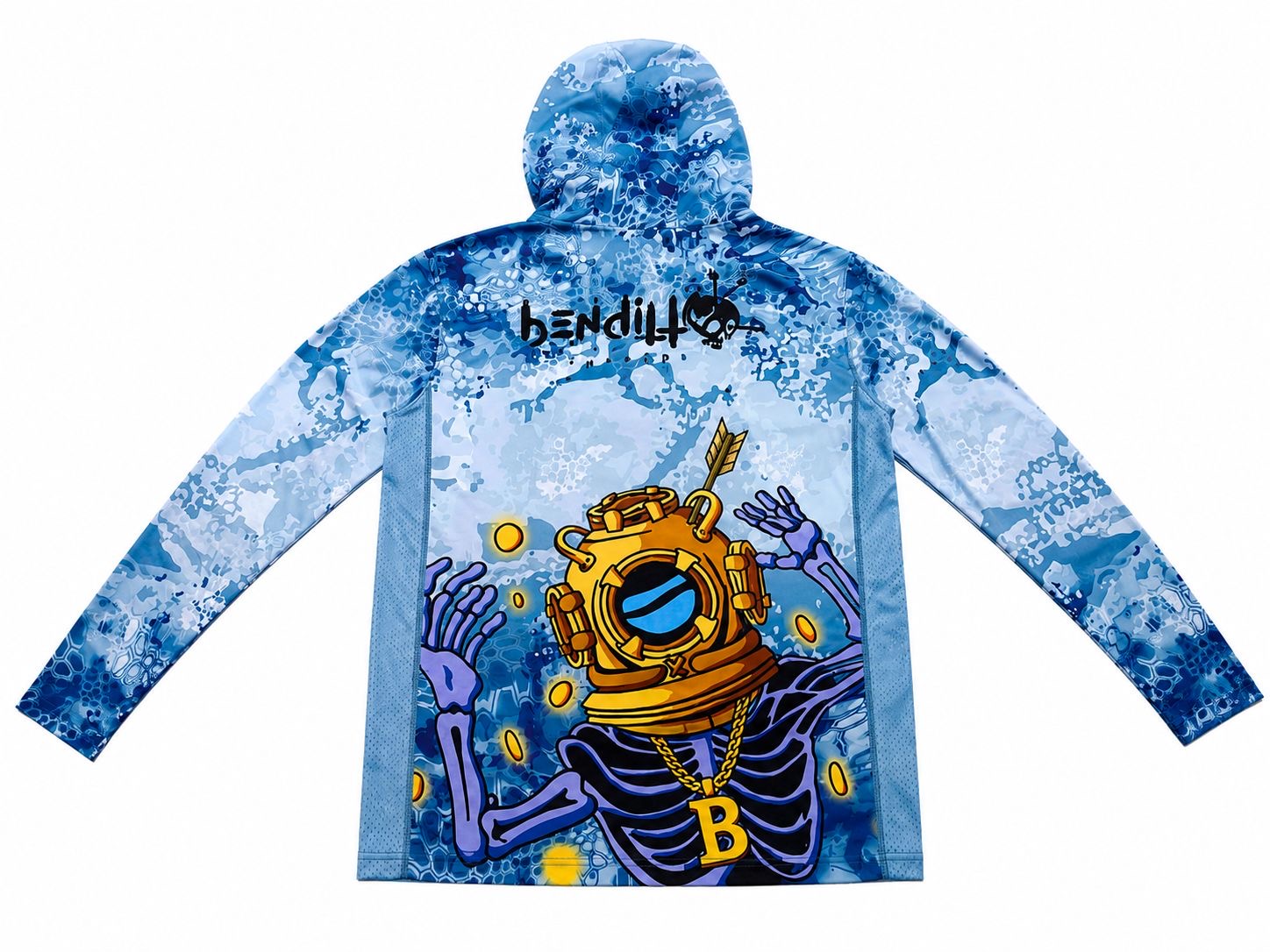 Benditto UV Rashguard Longsleeve Hooded / Face Mask (blue)